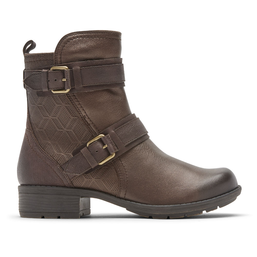 Botas Rockport Mujer Mexico - Cobb Hill Alessia Strap Marrom Oscuro - SGBRM3829